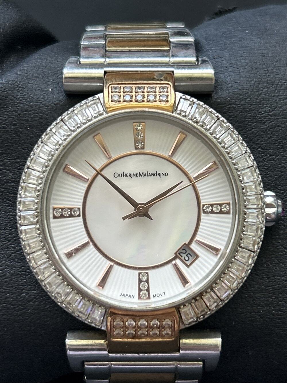 Catherine Malandrino Silver And Rose Gold Tone Women’s Quartz Watch